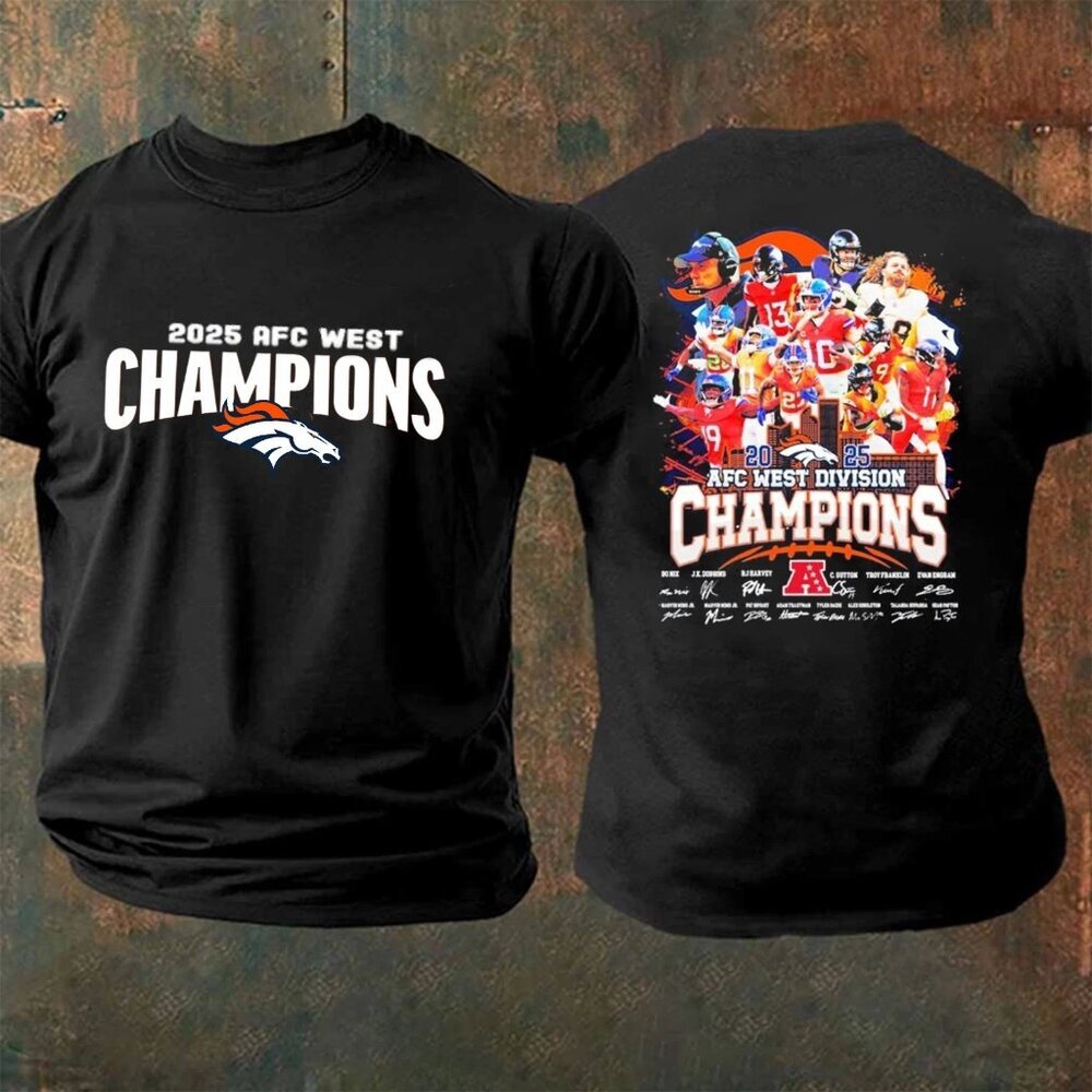Denver Broncos 2025 AFC West Division Champions Two TShirt 91